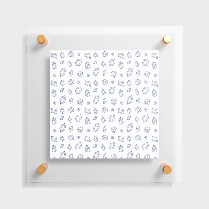 Blue Gems Pattern Floating Acrylic Print