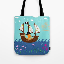 Little Captain Pirate Octopus Tote Bag