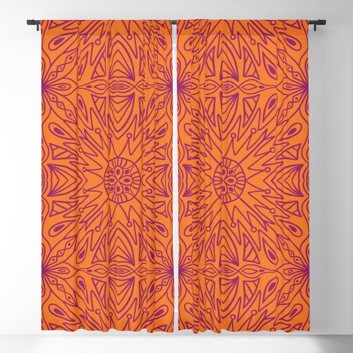 Symmetry Orange Blackout Curtain