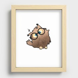 Cute Magical Owl with Eyeglasses Recessed Framed Print