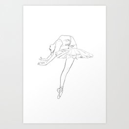 Ballerina Line Drawing no.04 Art Print