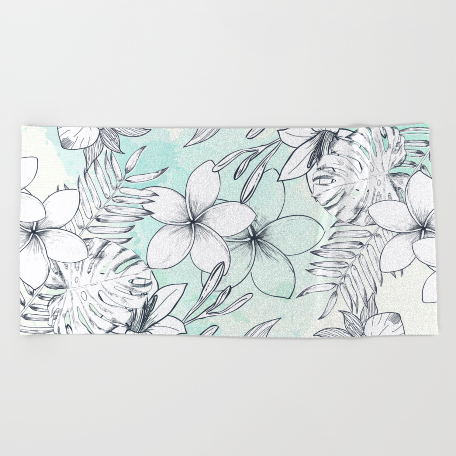 Floral Sketches Beach Towel By Orcevasilev Society6,Easy Boat Line Drawing