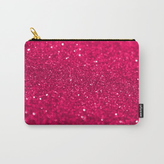 Bright Pink Glitter Carry-All Pouch