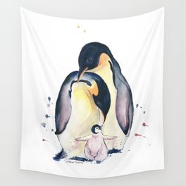 Penguins Family Wall Tapestry