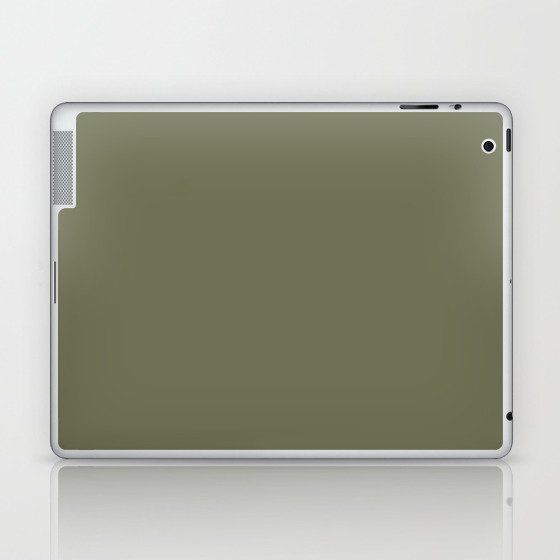 Dark Green-Brown Solid Color Pantone Loden Green 18-0422 TCX Shades of Green Hues Laptop & iPad Skin