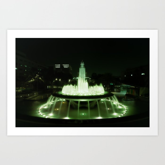 The Fountain At Night Art Print
