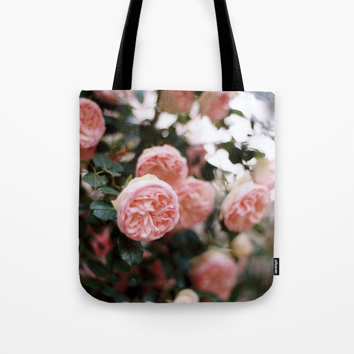 Pink Garden Roses Tote Bag