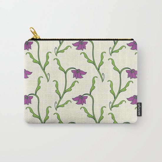 Purple Flower Pattern Carry-All Pouch