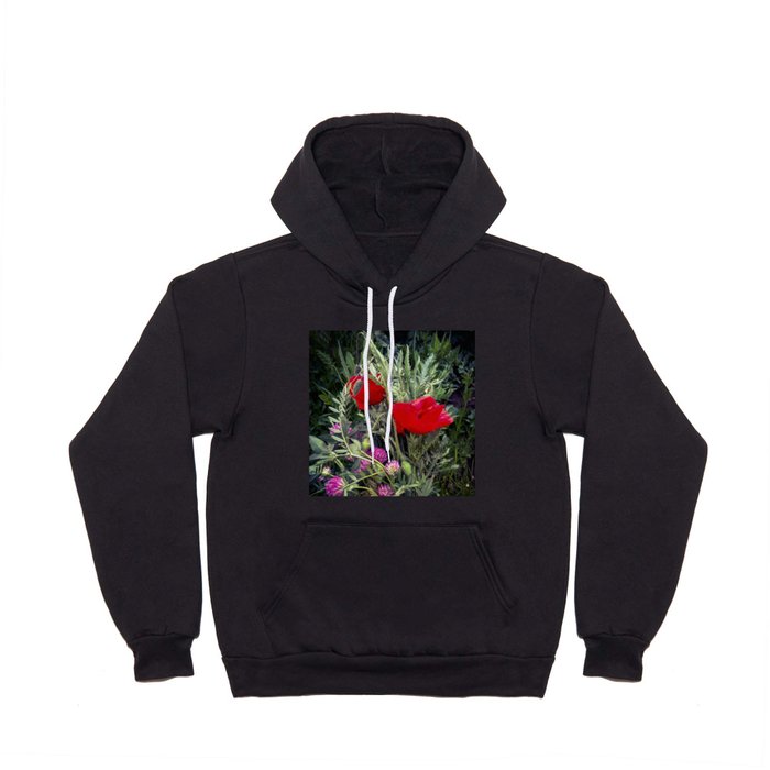 Summer poppy and clover flowers bouquet Hoody