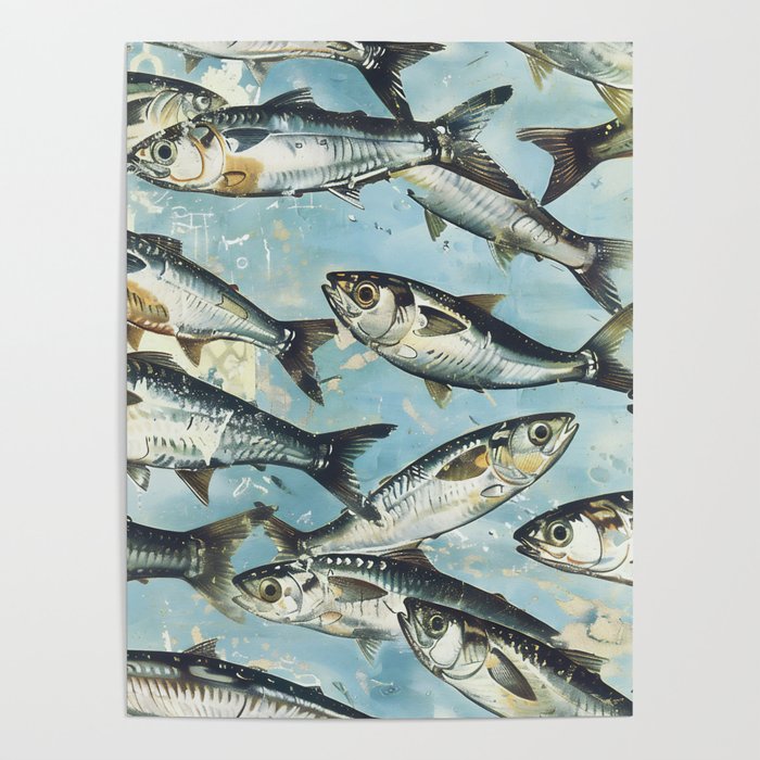 Vintage Sardines - By The Seashore Poster