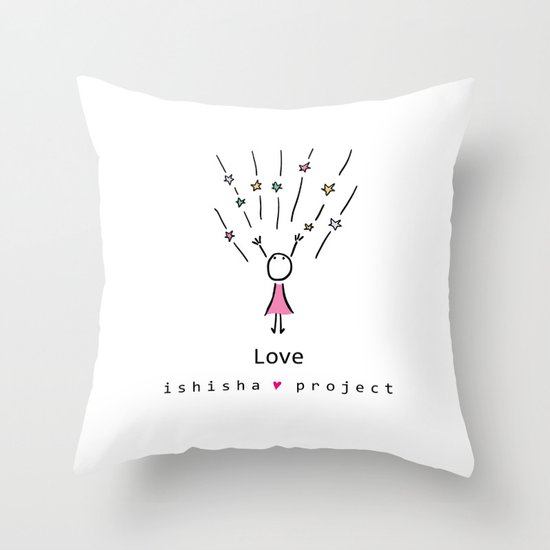 LOVE by ISHISHA PROJECT Throw Pillow