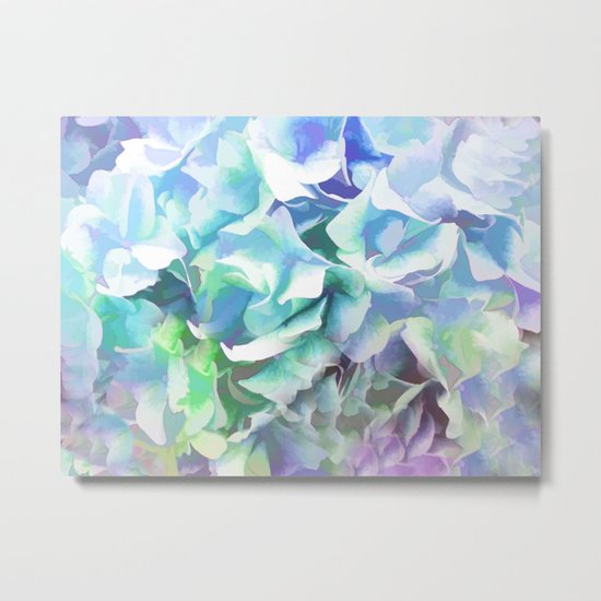 Hydrangea in a Pastel Light Metal Print