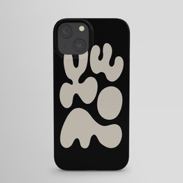 Mid Century Modern Organic Shapes 352 Black and Linen White iPhone Case