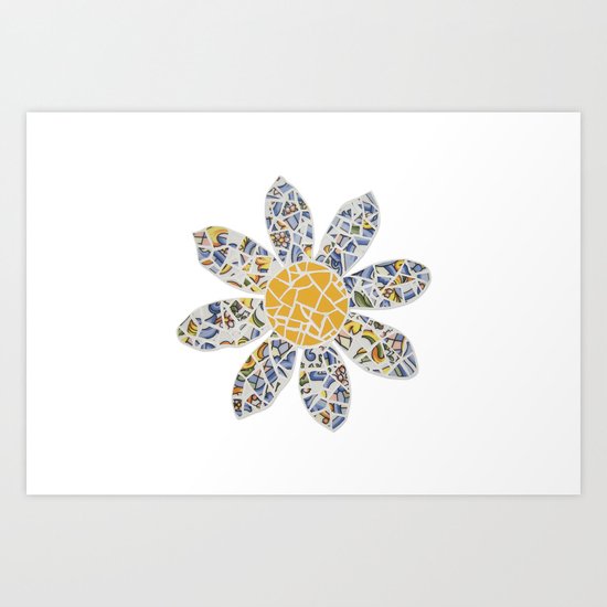 Mosaic Flower 002 Art Print