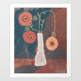 A Silly Zinnia Flower Art Print