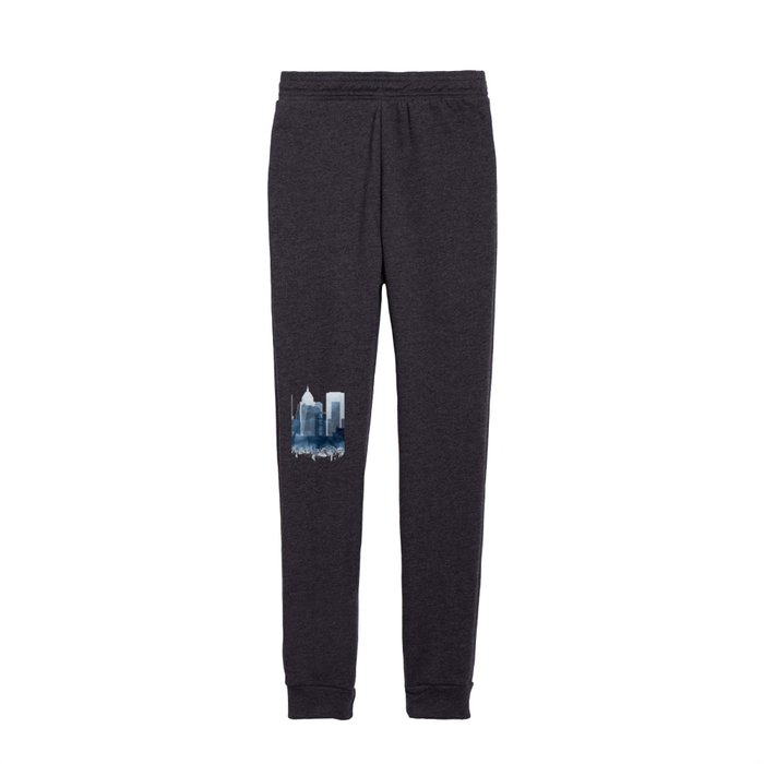 São Paulo Skyline Navy Blue by Zouzounio Art Kids Joggers