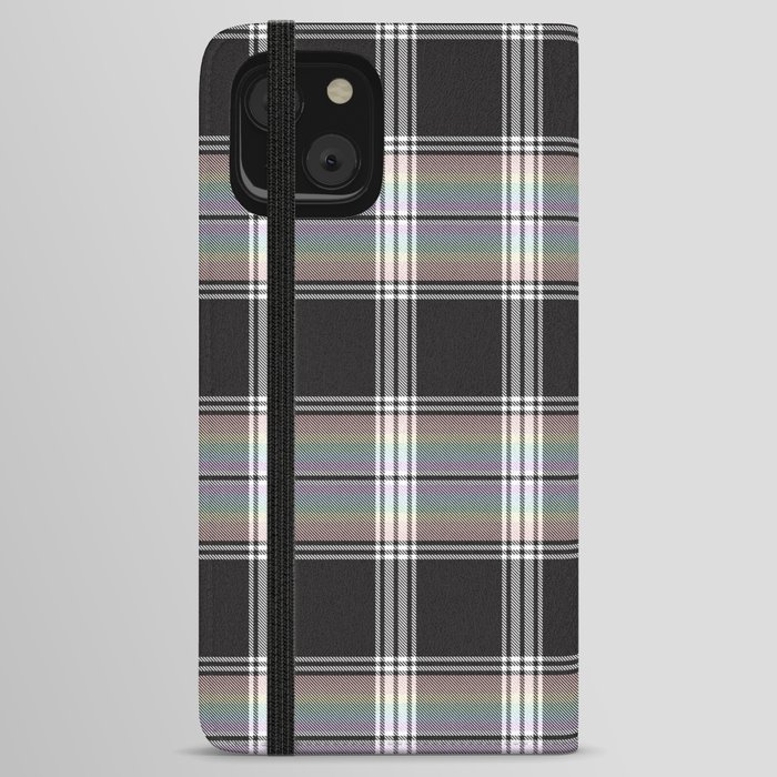Colourful Plaid Tartan Textured Pattern iPhone Wallet Case