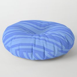 [ Thumbnail: Cornflower Blue & Royal Blue Colored Lined/Striped Pattern Floor Pillow ]