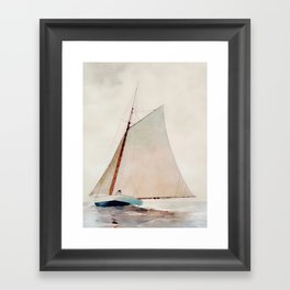 Sail Boat At Sea, Nautical Decor, Sailboat Boat Art Framed Art Print