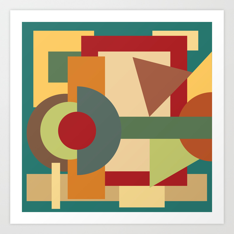 Abstract Geometric Composition Study Picture Frame Art Print By