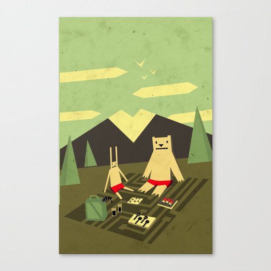Robot Picnic Canvas Print