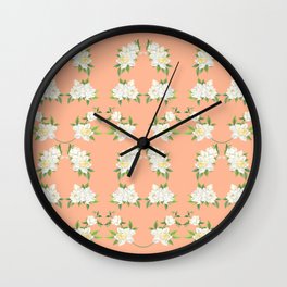 Gardenia pattern, flowers pattern  Wall Clock
