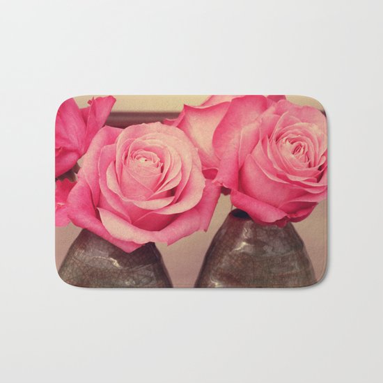 Gorgeous pink roses Bath Mat