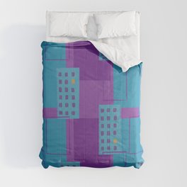 Abstract skyscrapers in the form of a seamless pattern Comforter