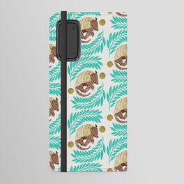 Sleepy Armadillo – Turquoise and Gold Pattern Android Wallet Case