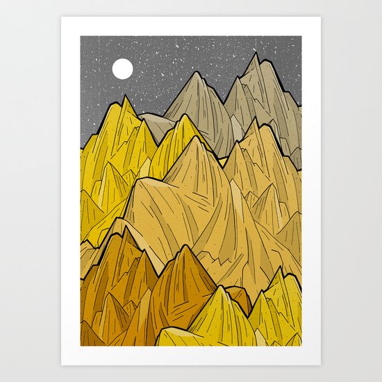 The Golden Mountains Art Print