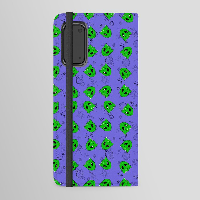 Green Little Alien Android Wallet Case