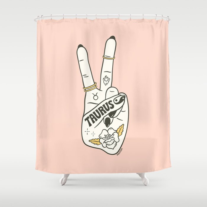TAURUS (PEACE SIGN COLLECTION) Shower Curtain