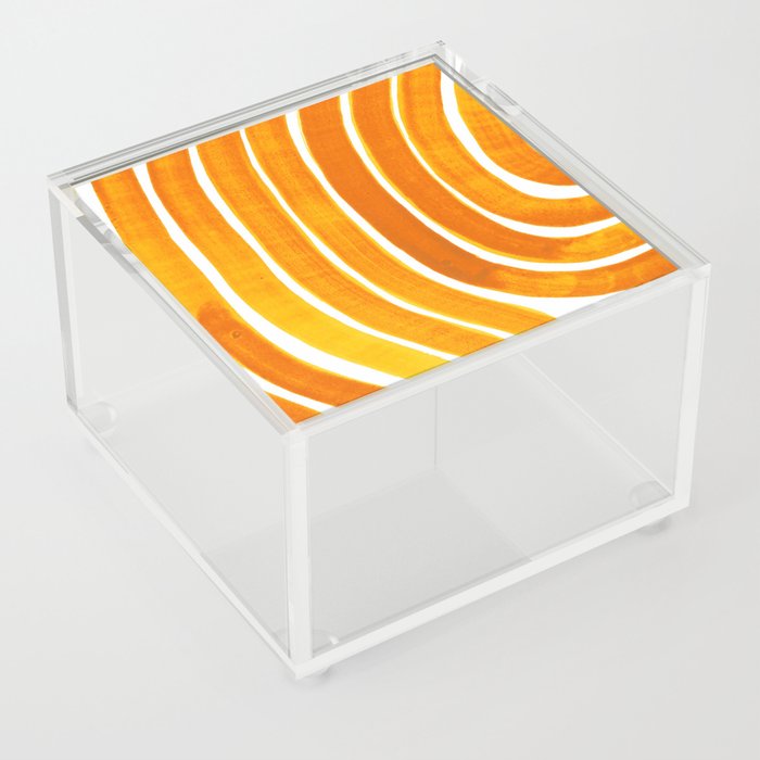 Curved Big Stripes in orange Acrylic Box