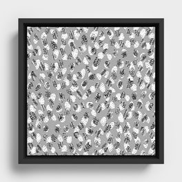 Abstract black and white Framed Canvas