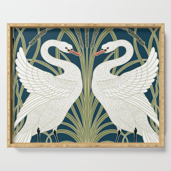 Swan Rush and Iris by Walter Crane Serving Tray