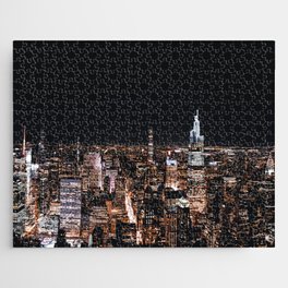 New York City Skyline at Night | Panoramic Photography Jigsaw Puzzle