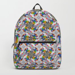  Colorful Rider and Horse Pop Y2K Pinwheel Pattern Backpack