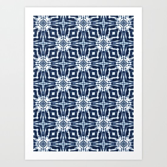 Watercolor Shibori Indigo Art Print