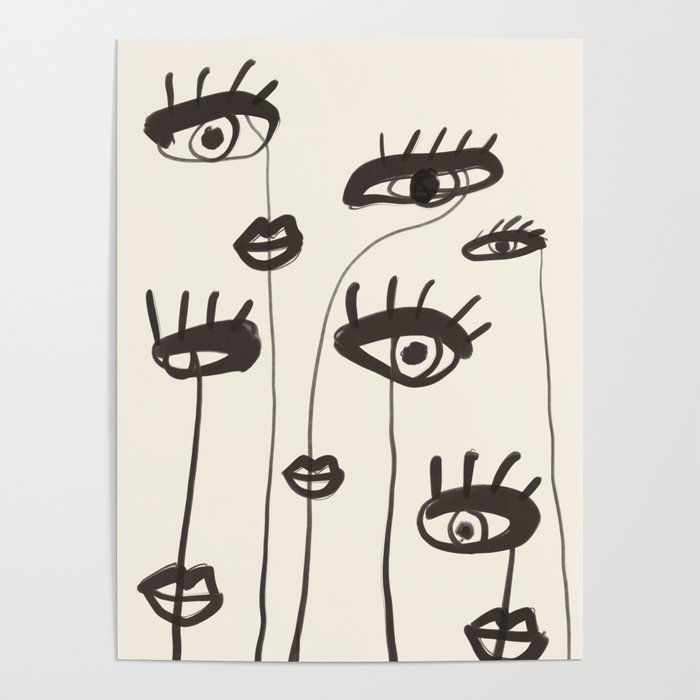 Abstract line art eyes 2 Poster