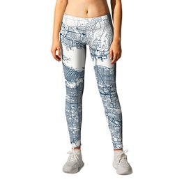 Canada, Vancouver Map - Illustrated City Poster Leggings