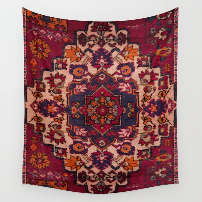 Vintage Moroccan Rug Design B17 Wall Tapestry