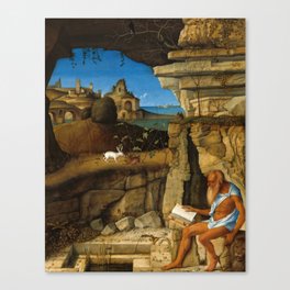 Saint Jerome Reading by Giovanni Bellini Canvas Print