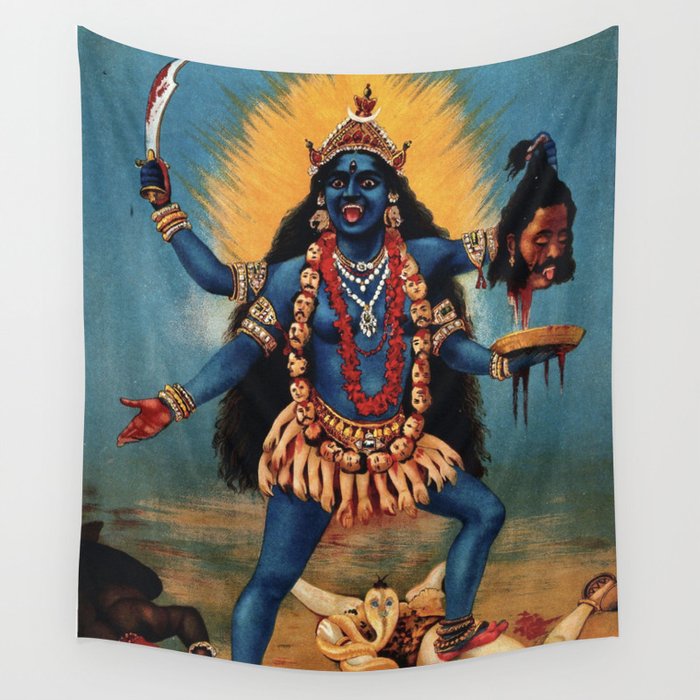 KALI RAJA RAVI VARMA Wall Tapestry by THE ICONIC PAINTINGS