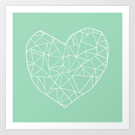 Abstract Heart Mint Art Print