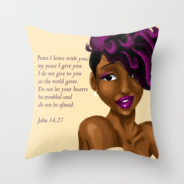 Splash of Color (with scripture) Throw Pillow