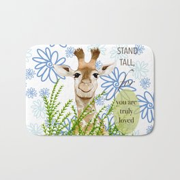 Stand Tall Giraffe and Daisies, You are Truly Loved Bath Mat