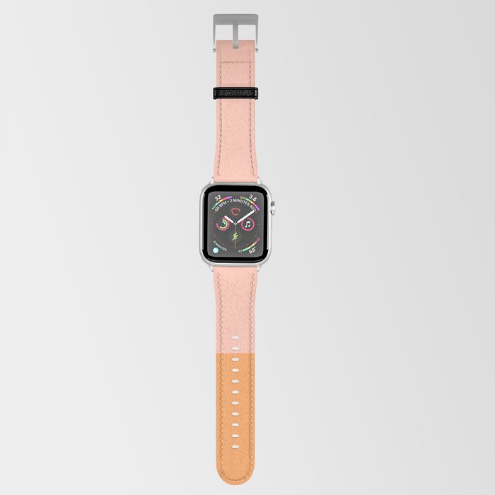Pink Blush and Light Orange Minimalist Color Block Pattern Apple Watch Band