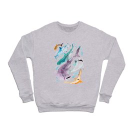 Help Stop Shark Finning - Watercolor Ocean Animals - Fish Crewneck Sweatshirt