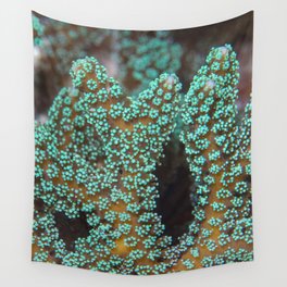 Turquoise-tipped coral Wall Tapestry
