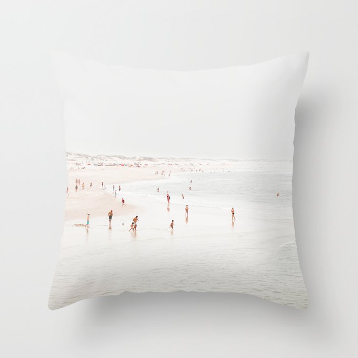 At The Beach (two) - minimal beach series - ocean sea photography by Ingrid Beddoes Throw Pillow
